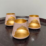 Cadiz pink Moroccan style lantern with gold inside