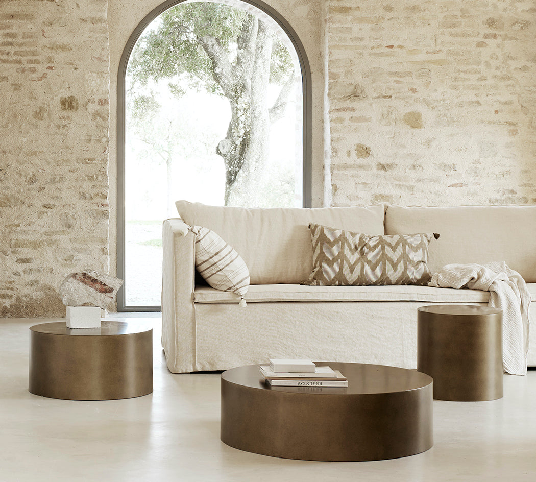 Tine k Drum coffee table in bronze 
