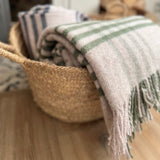 Tweedmill check throw in green