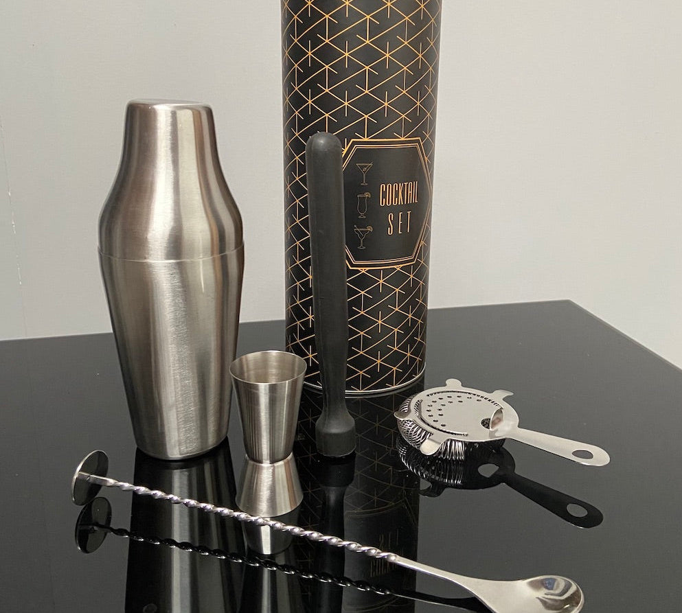 stainless steel cocktail shaker gift set