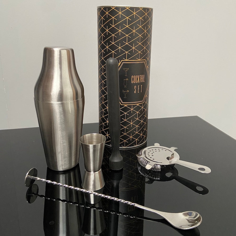 stainless steel cocktail shaker gift set
