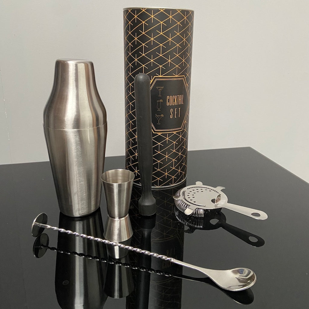stainless steel cocktail shaker gift set