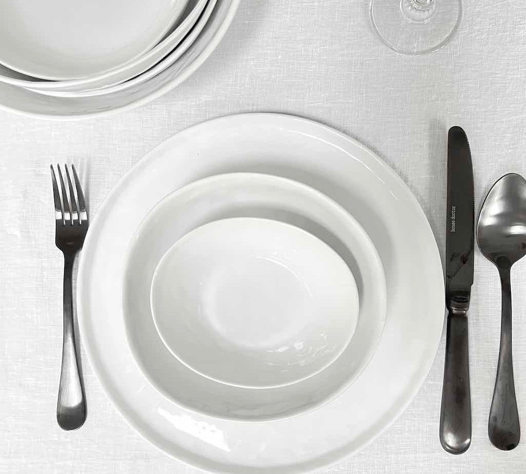 white Porcelain crockery by Pomax