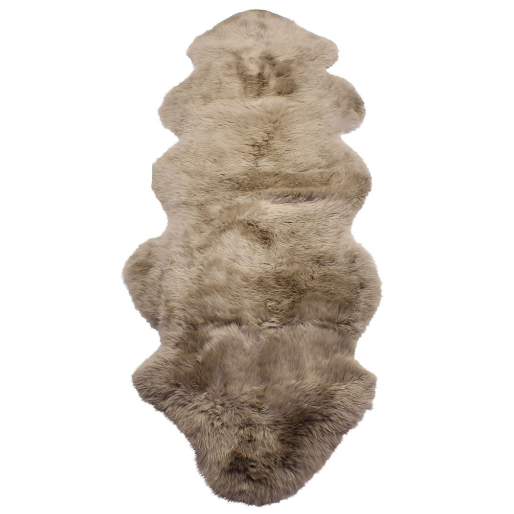 double taupe sheepskin rug 