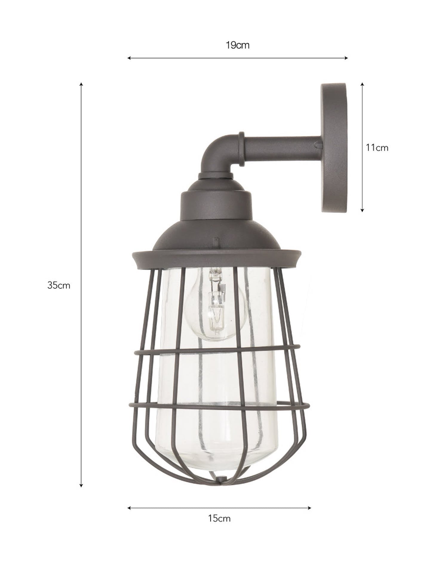 Finsbury wall light in charcoal 