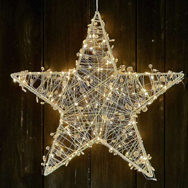 silver Christmas star lights 