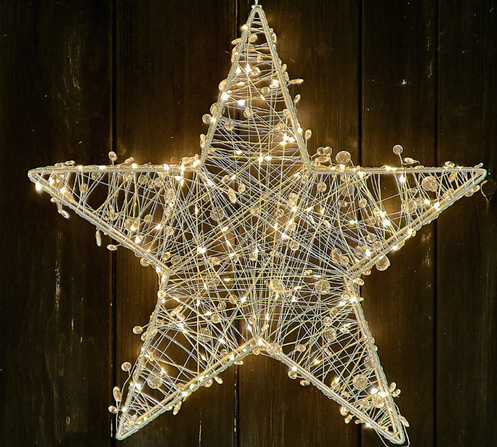 silver Christmas star lights 