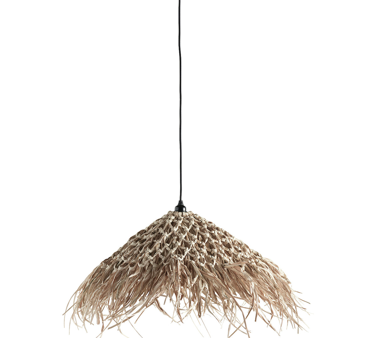 raffia palm leaf pendant light 