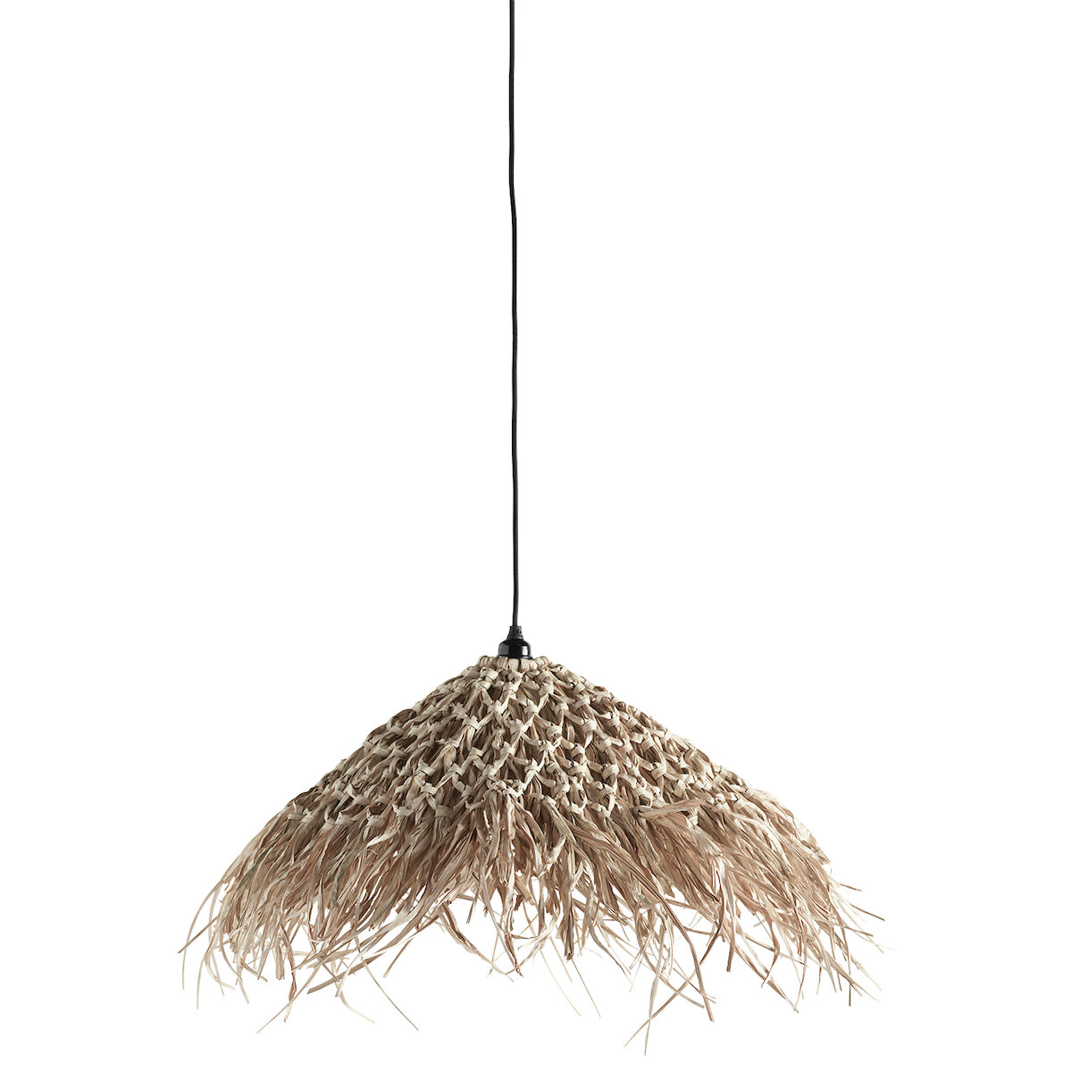 raffia palm leaf pendant light 