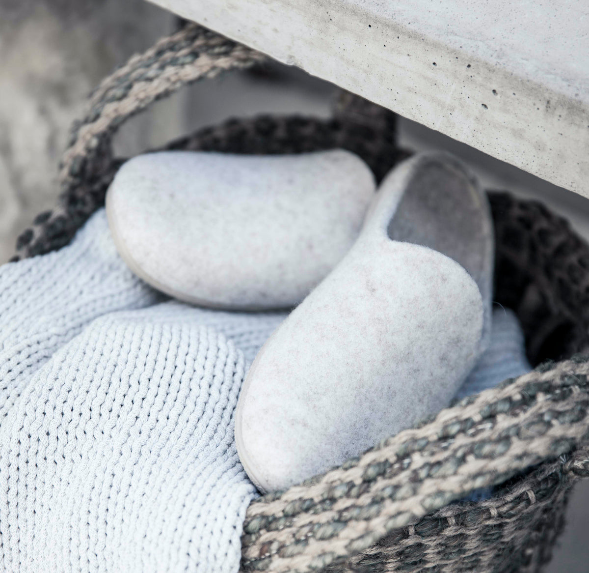 Ladies felt slippers by Shepherd in pale grey 