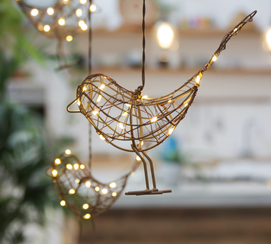 hanging LED robin shaped light