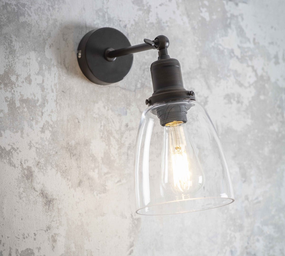 Hoxton bronze and glass wall light 