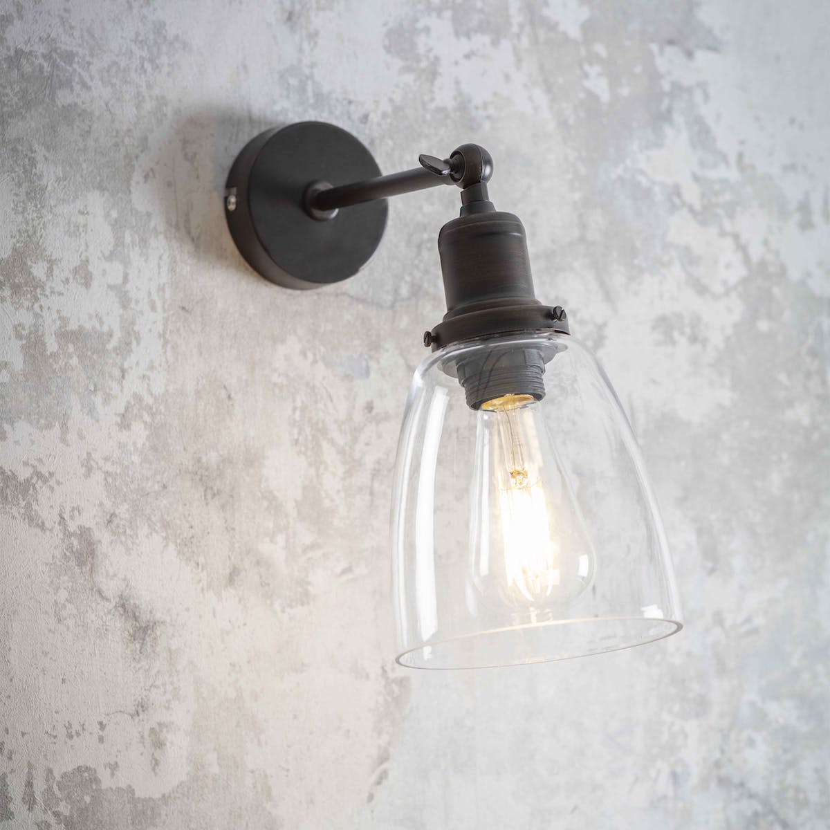 Hoxton bronze and glass wall light 