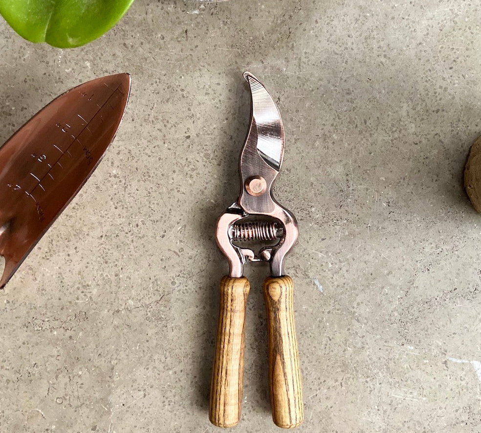copper plated garden secateurs