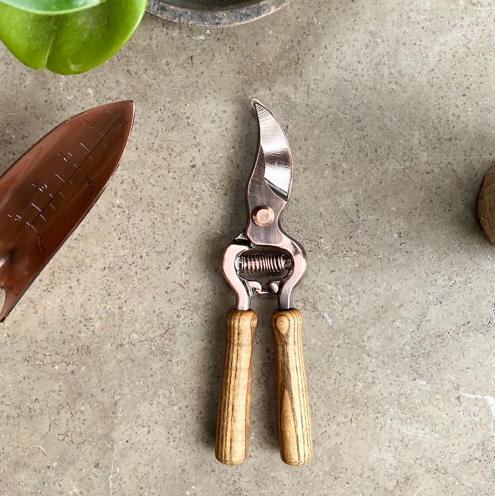 copper plated garden secateurs