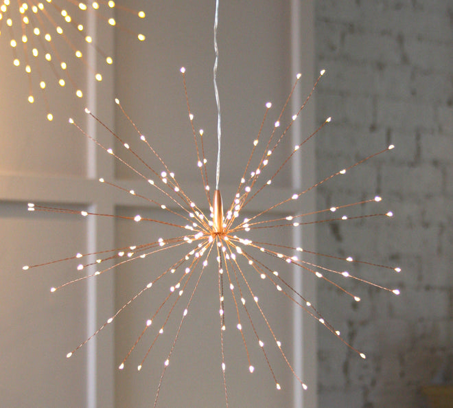 copper starburst hanging light