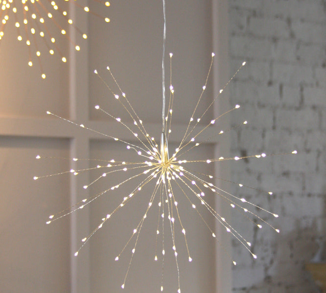silver starburst hanging light 