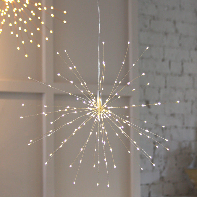 silver starburst hanging light 