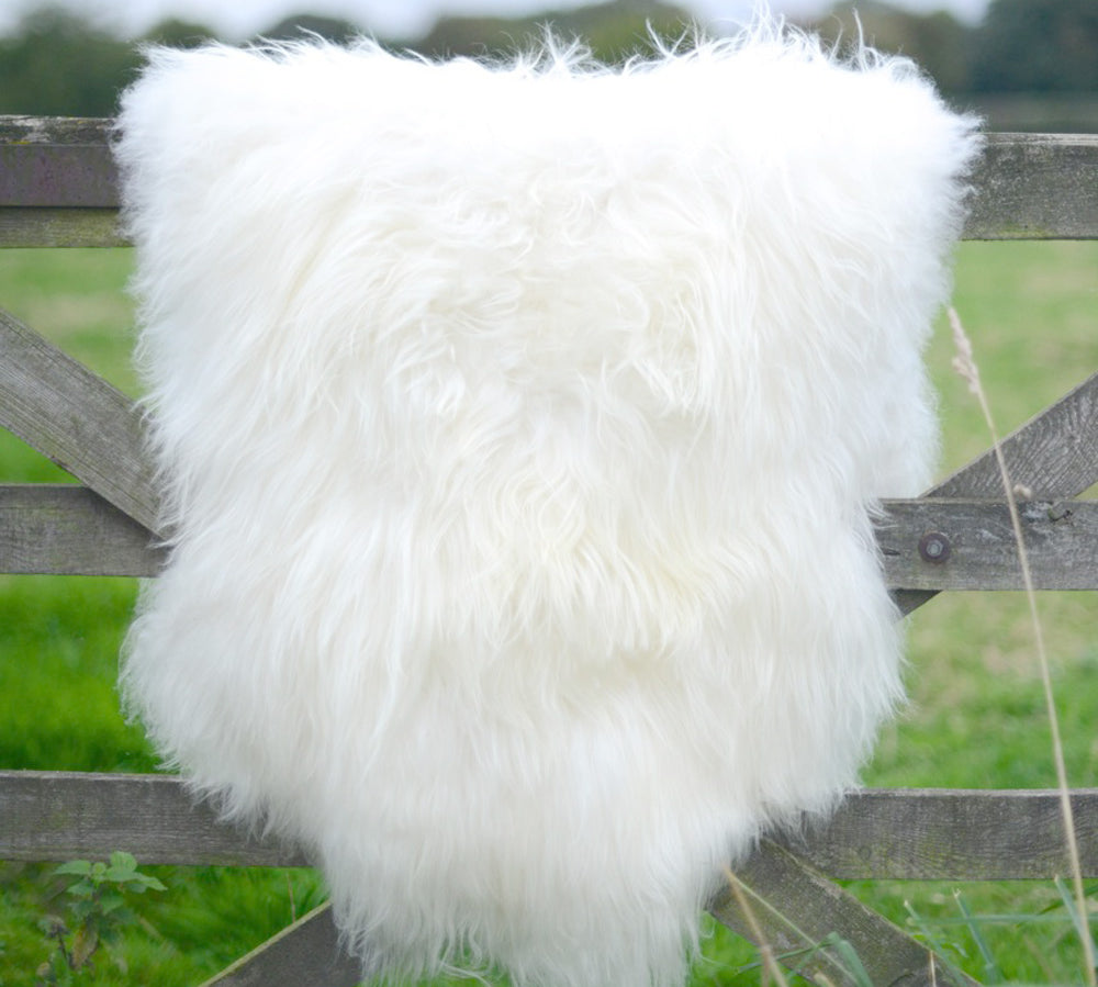 white Icelandic sheepskin rug 