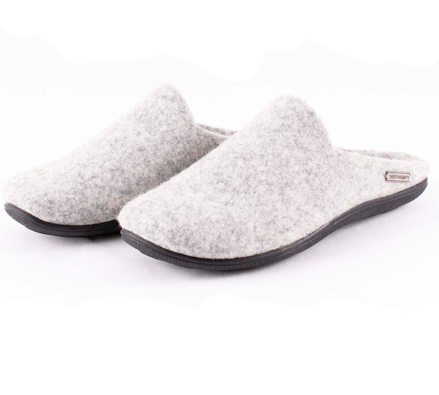 pale grey felt slippers iris 
