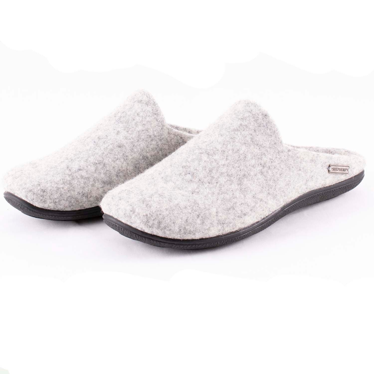pale grey felt slippers iris 