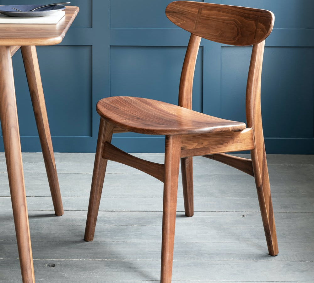 Kersoe walnut dining chair by Garden Trading