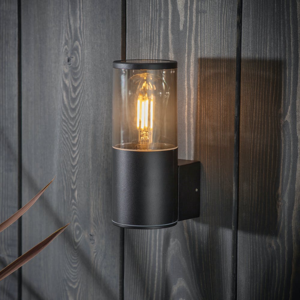 Balham black outdoor wall light