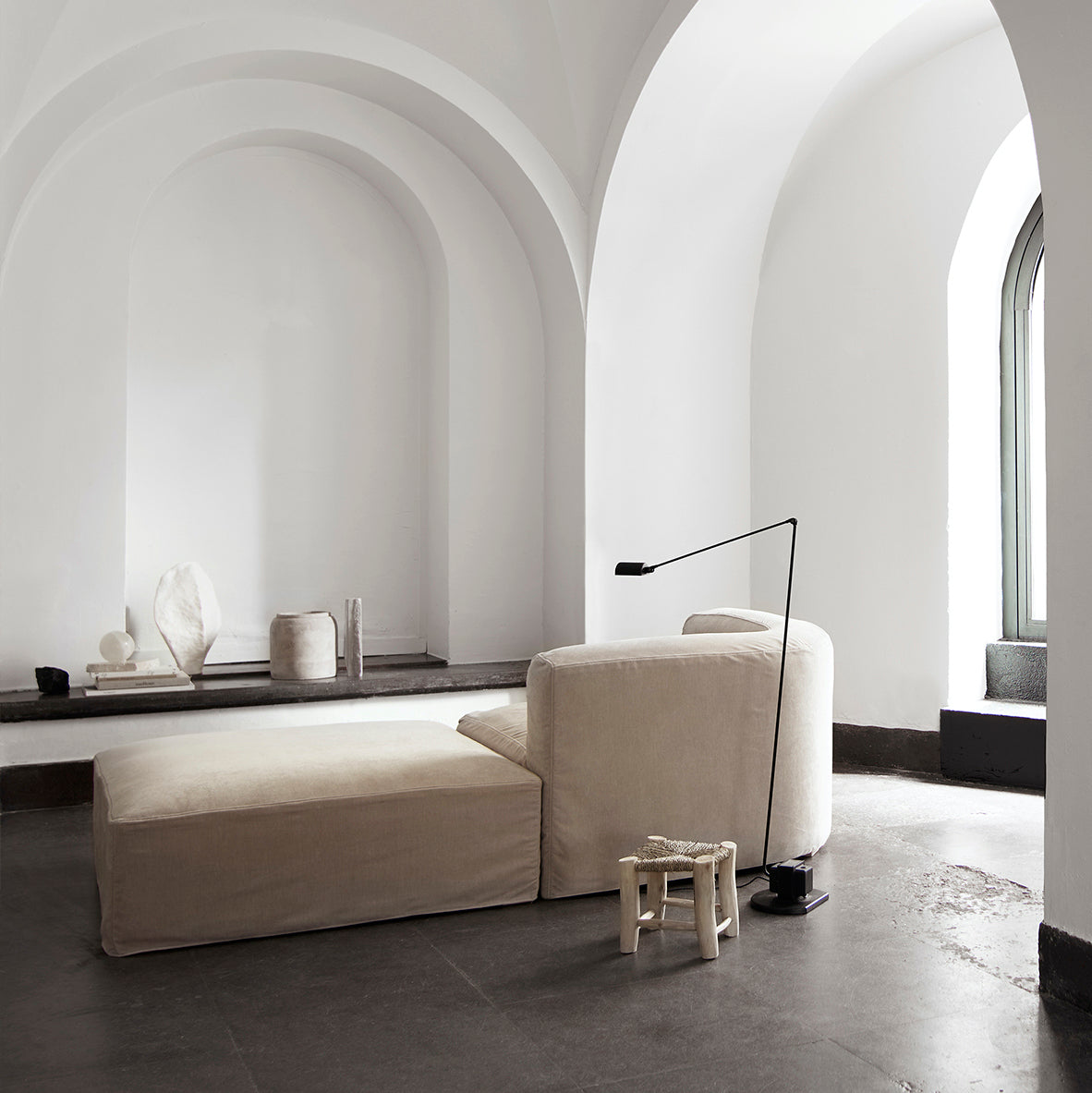 velvet modula sofa by Tine K home