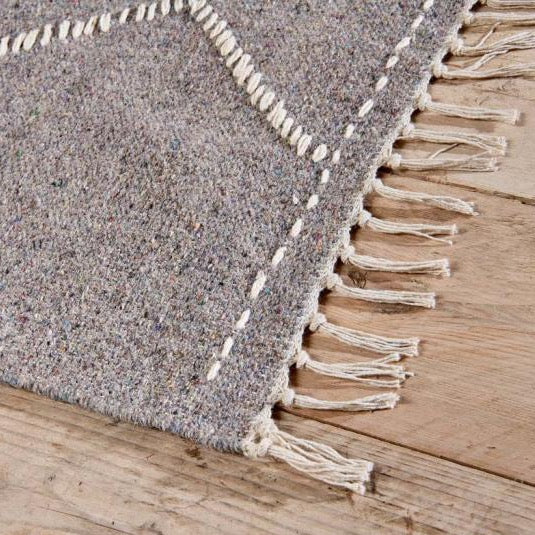 detail of Lamandi grey wool rug 