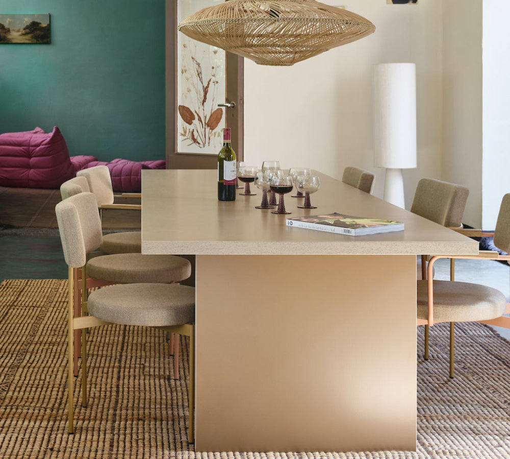 cream dining table by HK Living