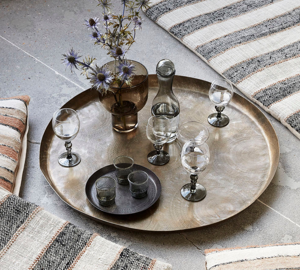 large etched brass tray Jhansi 