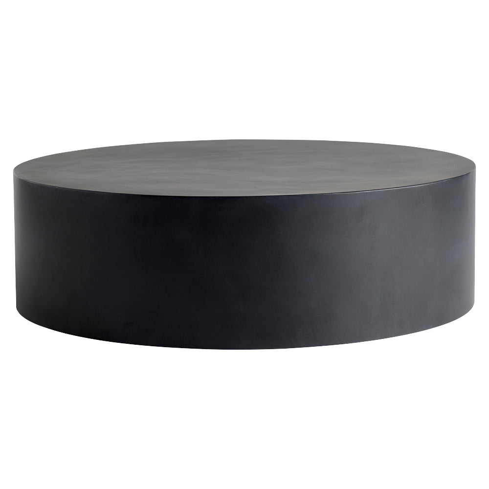 circular coffee table in black metal 