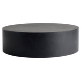 circular coffee table in black metal 