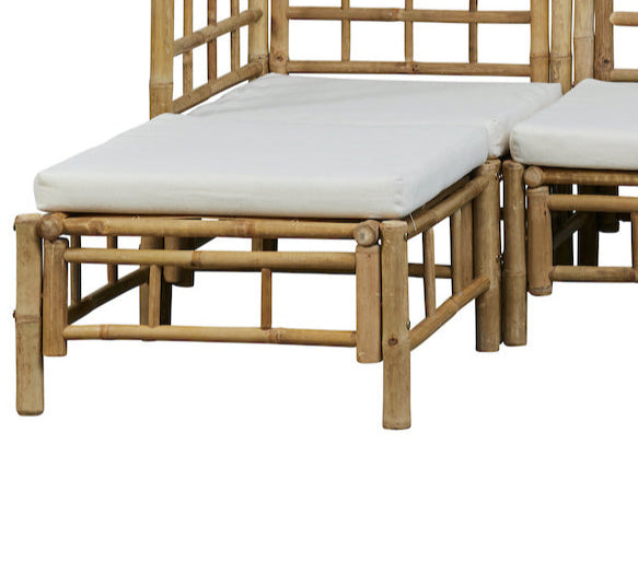 Bamboo module outdoor sofa in white