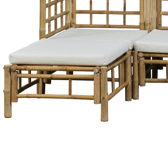 Bamboo module outdoor sofa in white