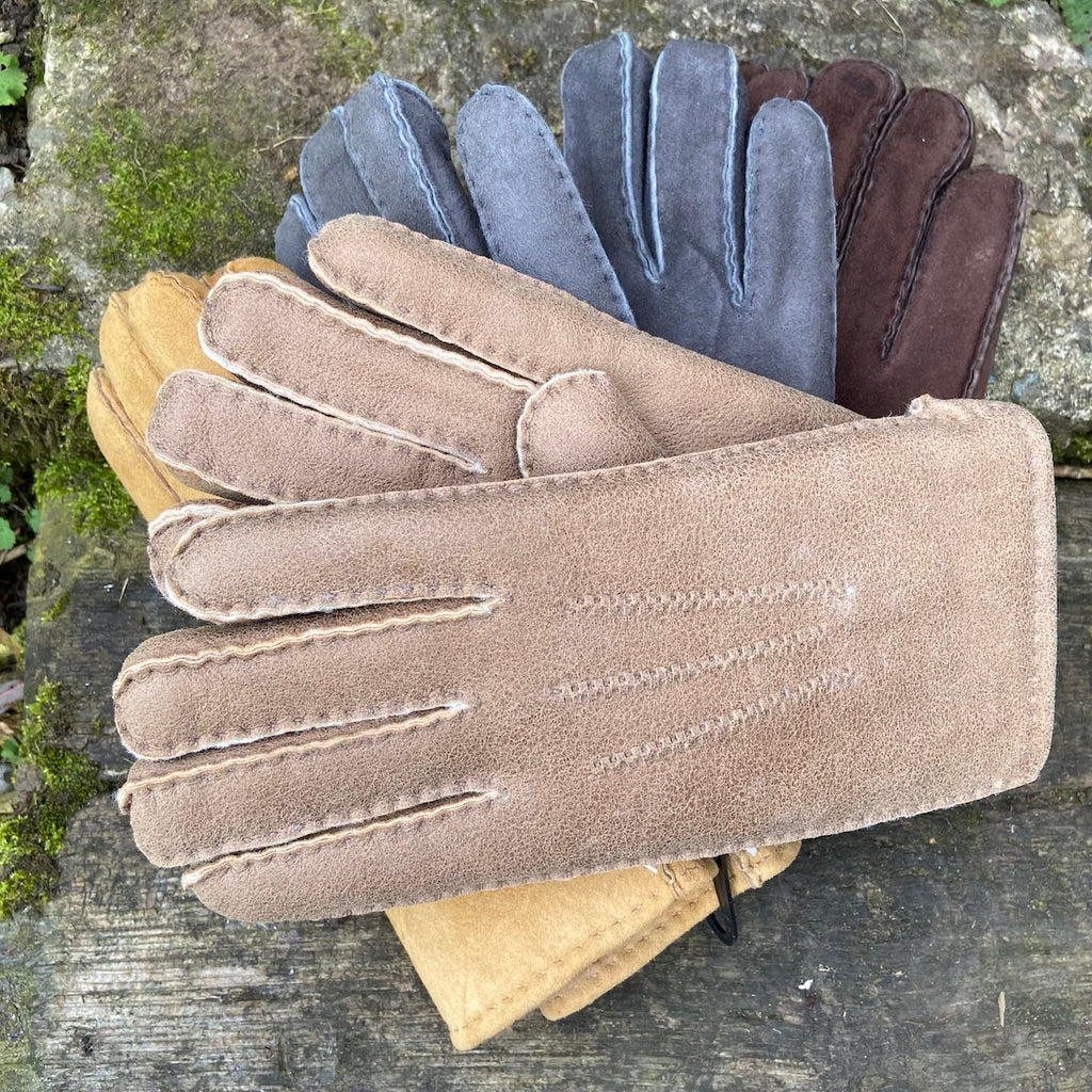 mens sheepskin gloves in various colours