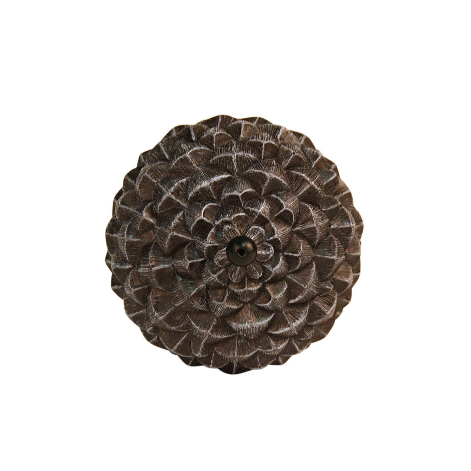 wooden bird house in an acorn shape