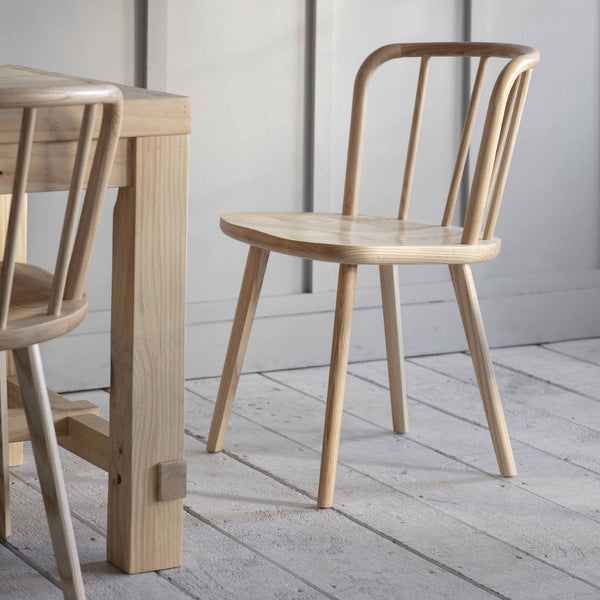 Natural ash wood dining chairs 