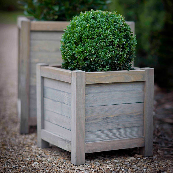 square planter in wood by Garden Trading 