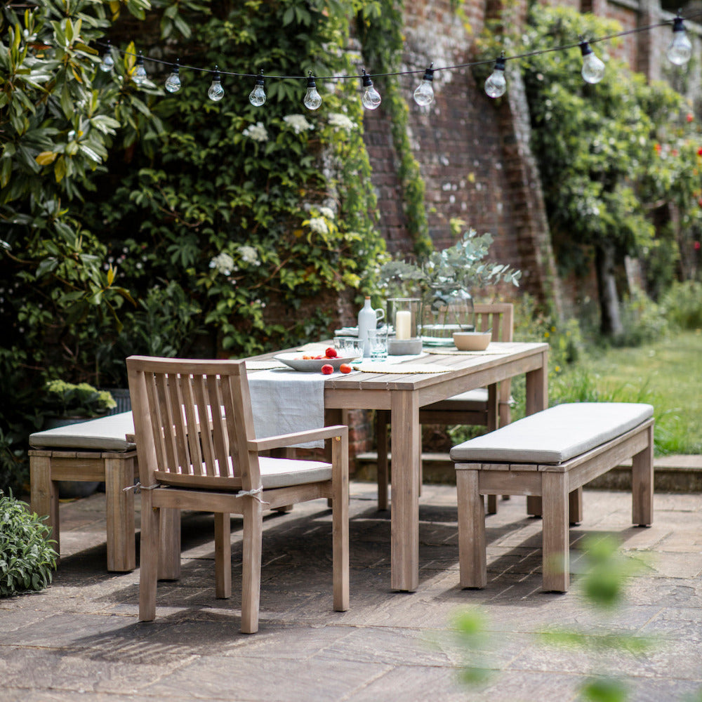 Outdoor wooden dining table set