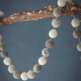 white and grey felt pompom garland