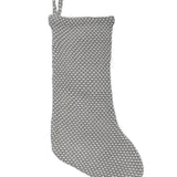 Farmington grey and white cotton weave Christmas stocking
