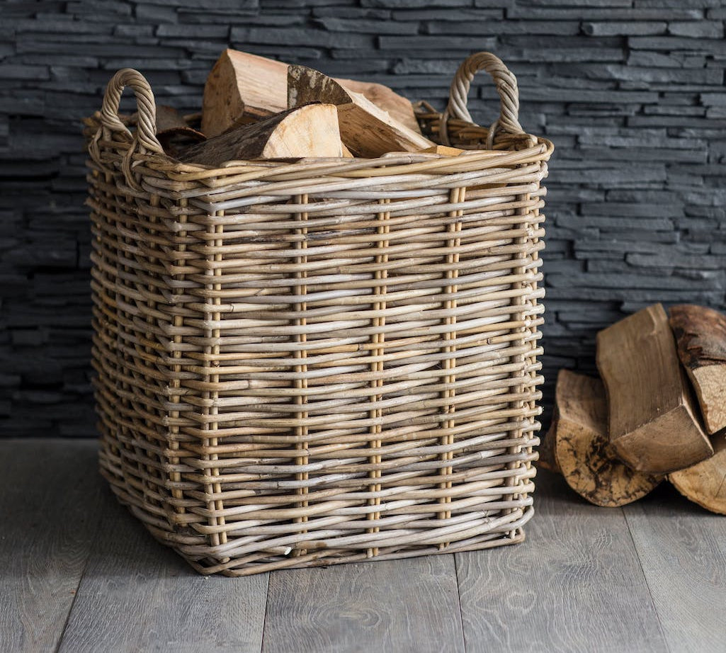 square rattan basket by Garden Trading 