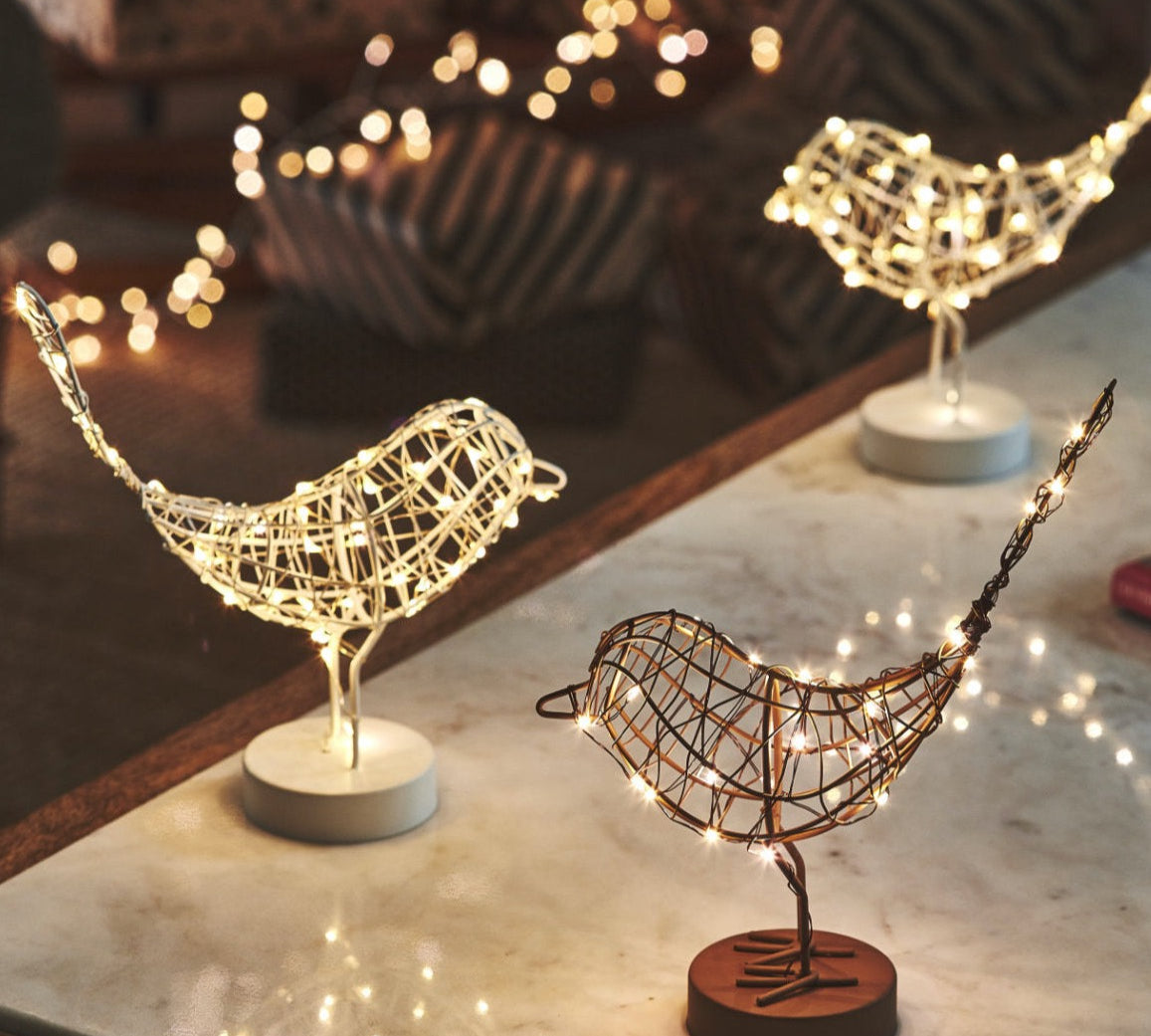 white robin table light