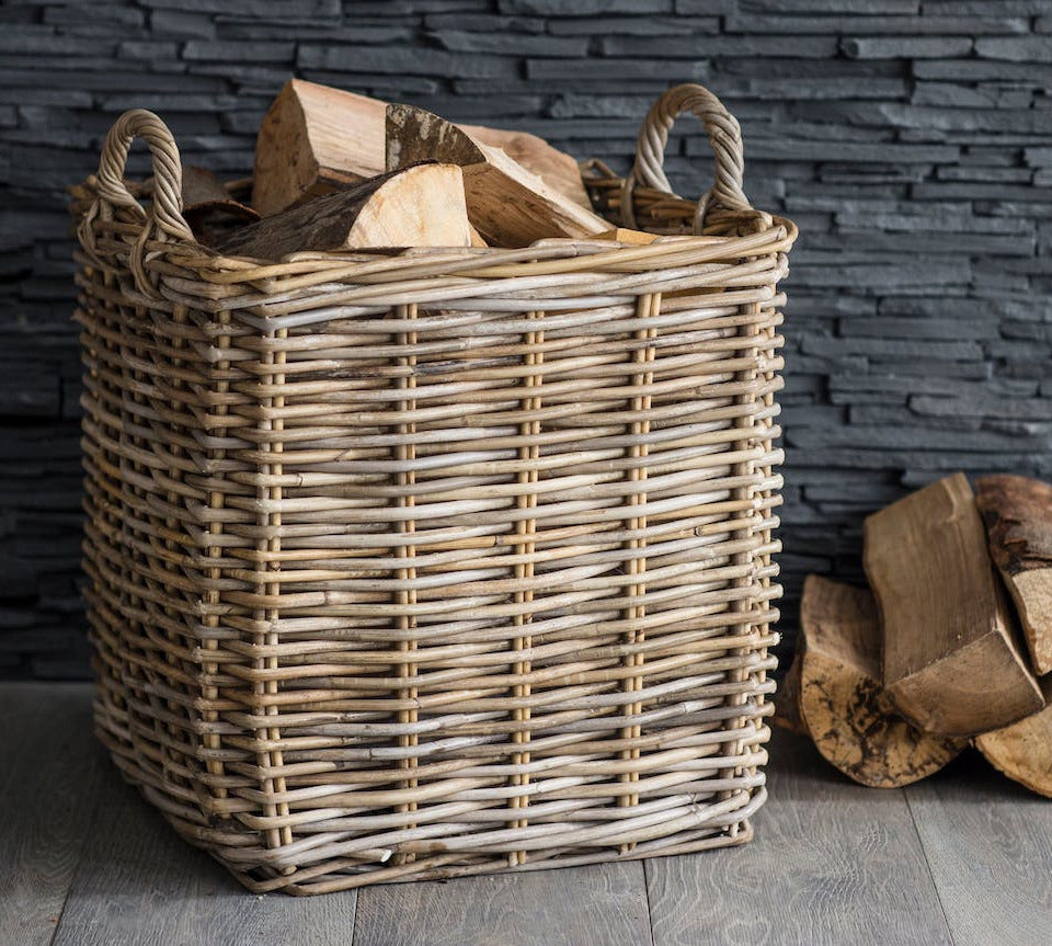 square rattan basket by Garden Trading 