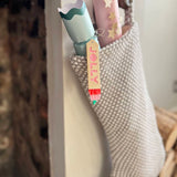 Detail of cotton weave on Christmas stocking