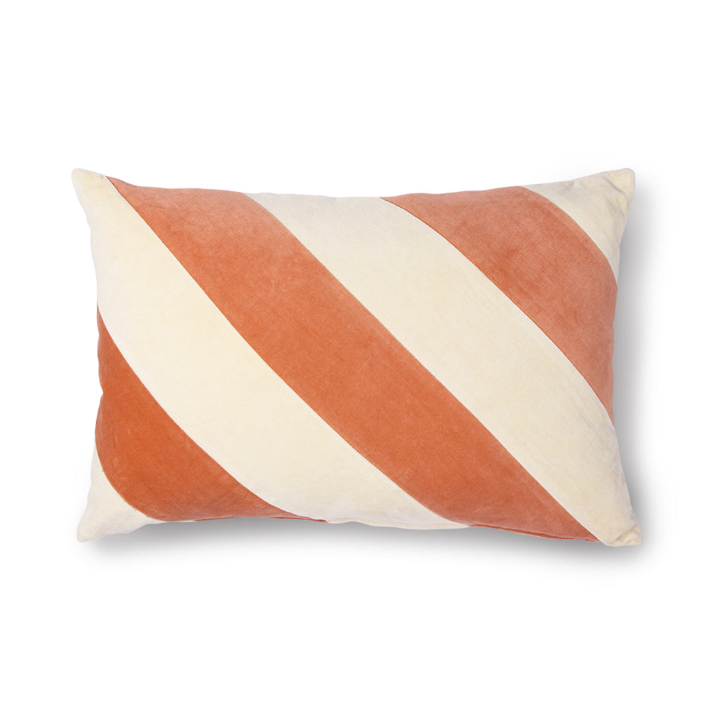 Peach and cream stripe cushion by HKliving