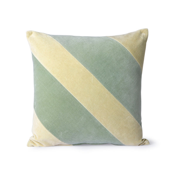 mint green diagonal stripe cushion by HKliving