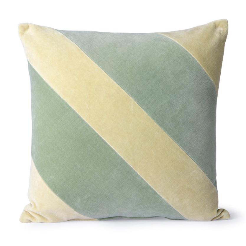 mint green diagonal stripe cushion by HKliving