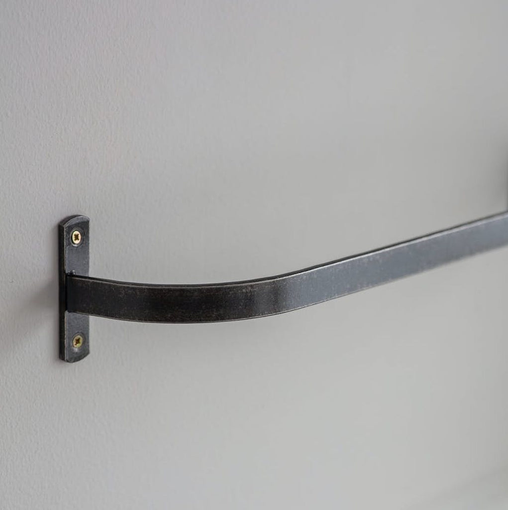 detail of steel towel rail
